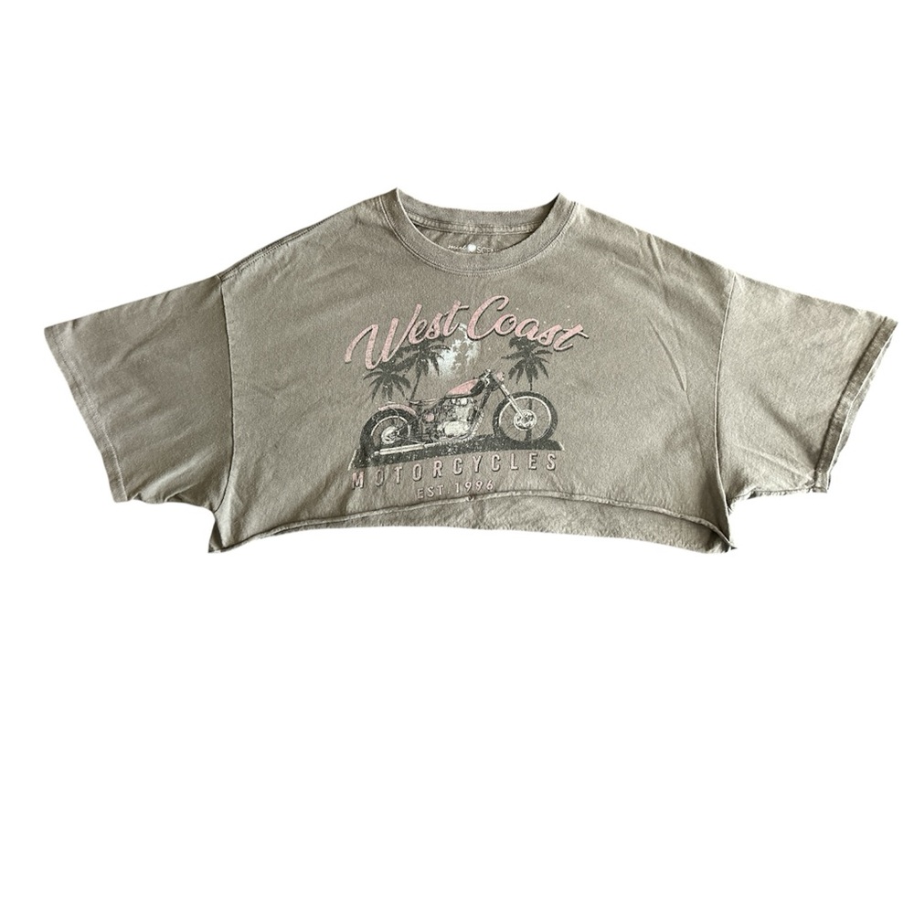 Gray West Coast Crop Top Social Scene Size L (A-13)
